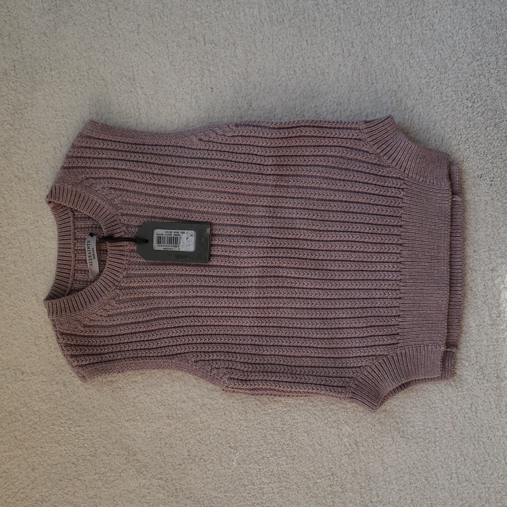 All Saints ribbed cotton knit tank M